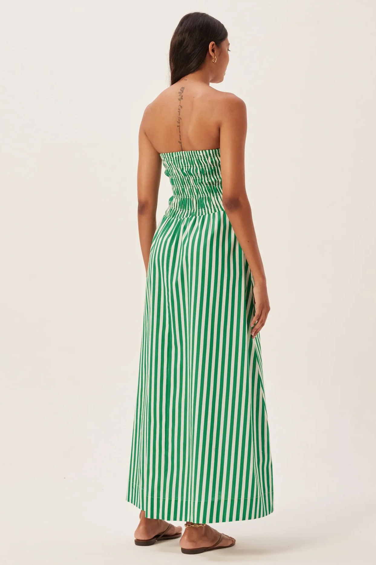 Maud Smocked Stripe Tube Maxi Dress