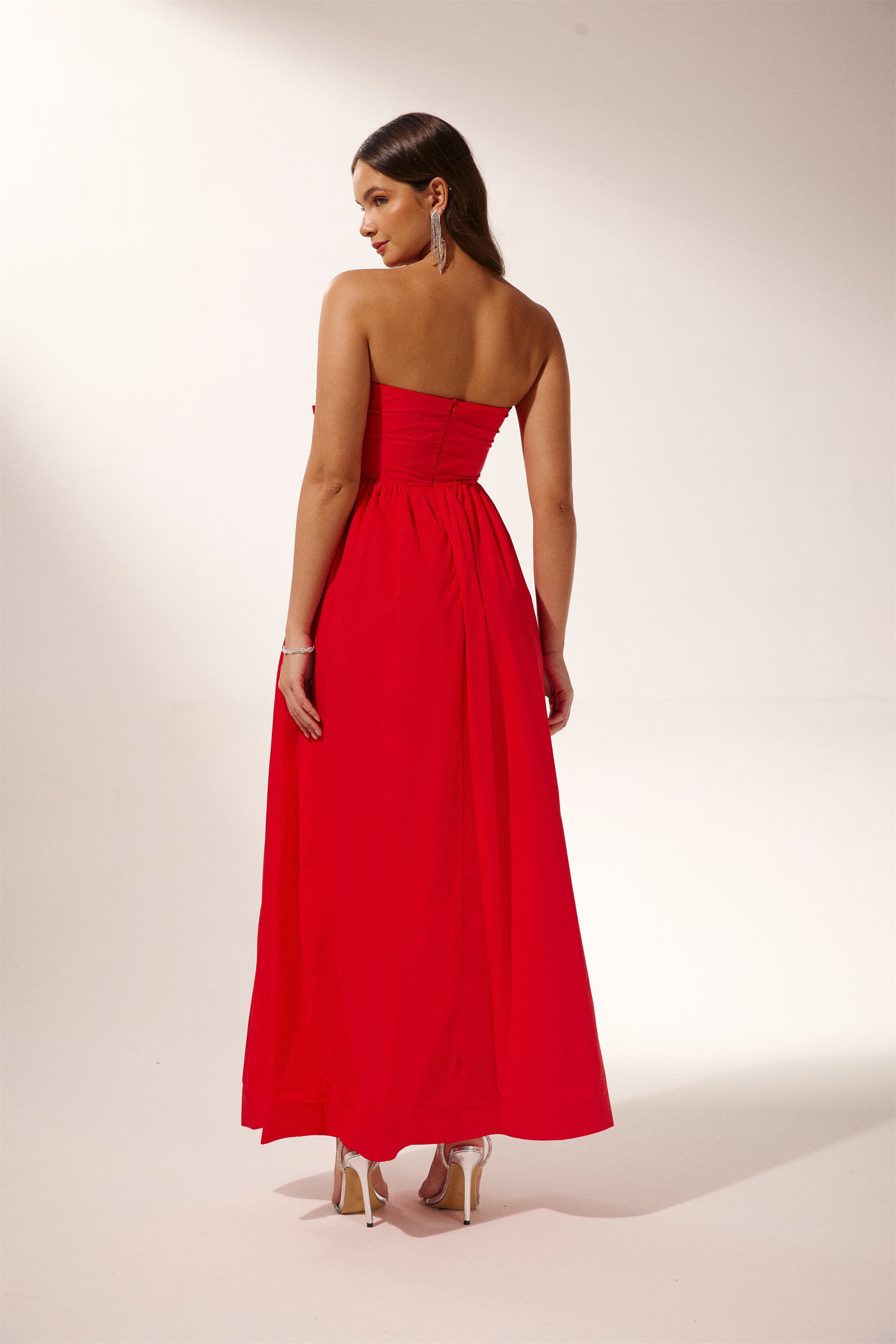 Frederica Flower Strapless Maxi Dress