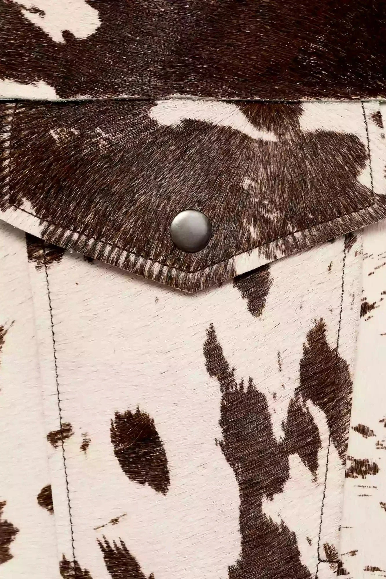 Cow Print Faux Fur Shirt-Style Jacket