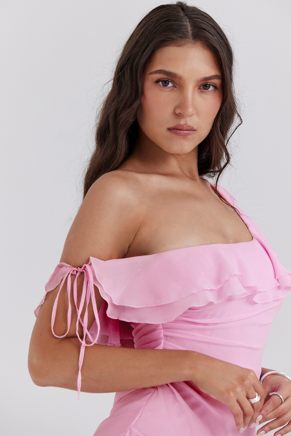 Anissa Off Shoulder Ruffle Mini Dress