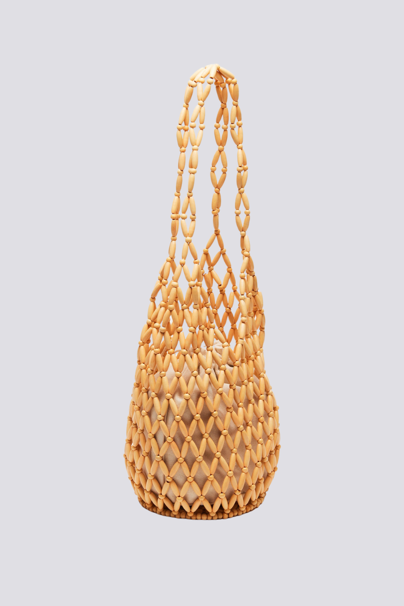 Georgina Hollow Out Wooden Beads Shoulder Bag