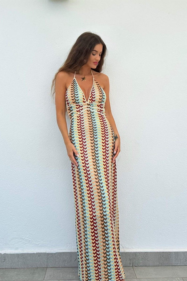 Lydia Halterneck Crochet Maxi Dress