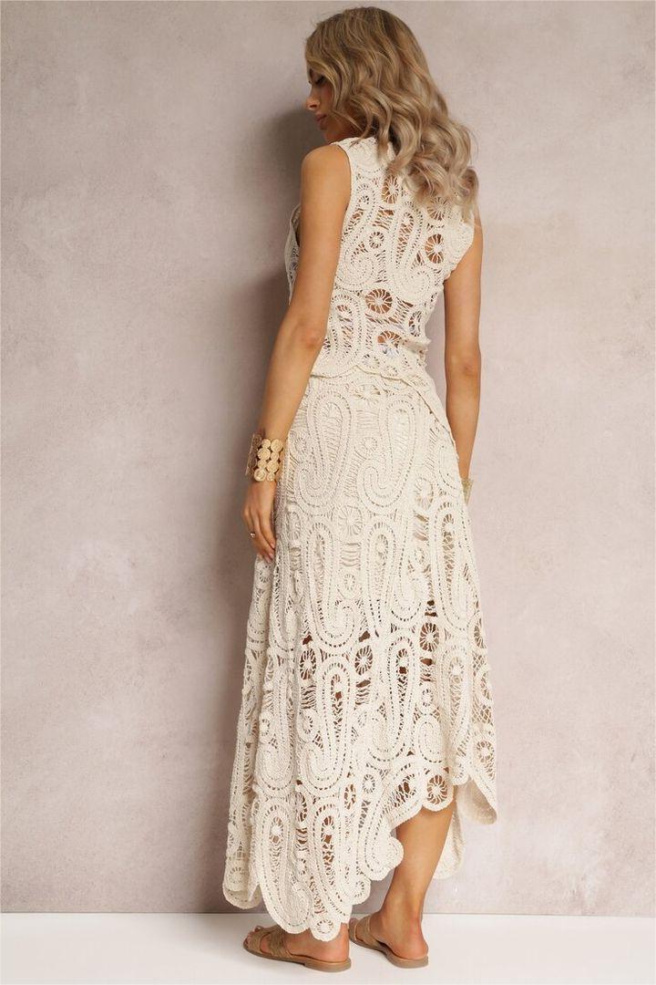 Mignon Embroidered Lace Top & Maxi Skirt Set