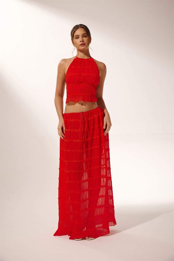 Rosalie Backless Pleated Set